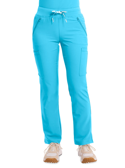 Women's 4-Pocket Jersey-Knit Waistband Pant - 2702 - Turquoise