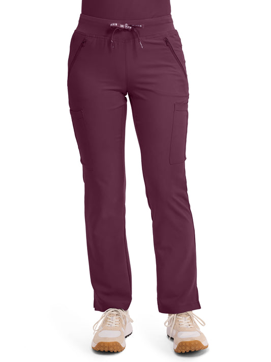 Women's 4-Pocket Jersey-Knit Waistband Pant - 2702 - Wine