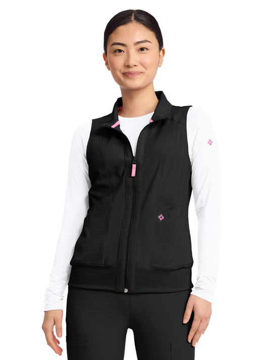 Women's 4-Pocket Zip Front Vest - 500 - Black