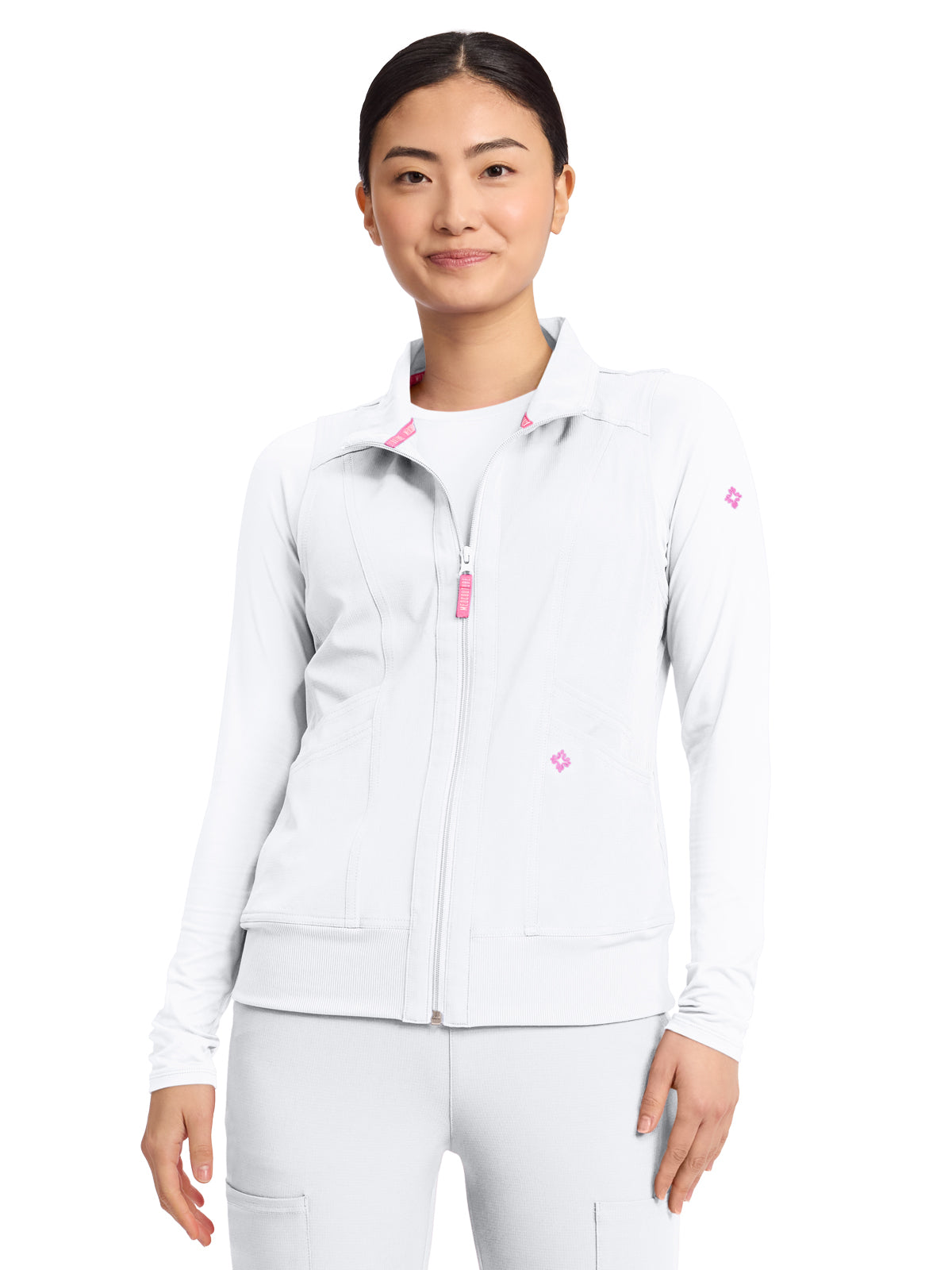 Women's 4-Pocket Zip Front Vest - 500 - White