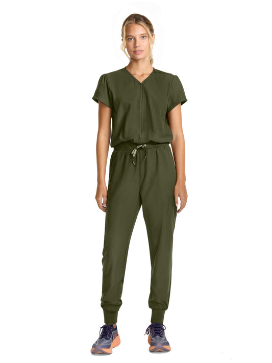 Women's 4-Pocket Zip Front Jumpsuit - 510 - Olive