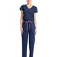Women's 5-Pocket V-Neck Jumpsuit - 550 - Navy