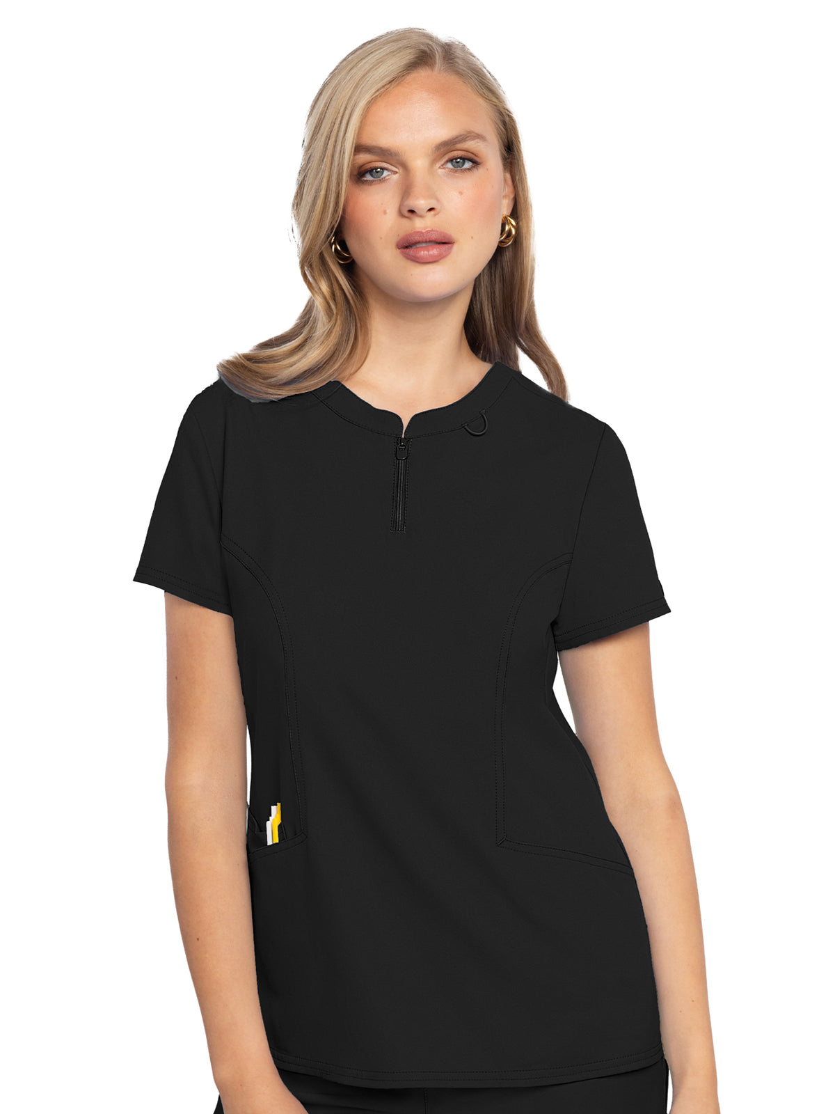 Women's 3-Pocket Zip Front Top - 609 - Black