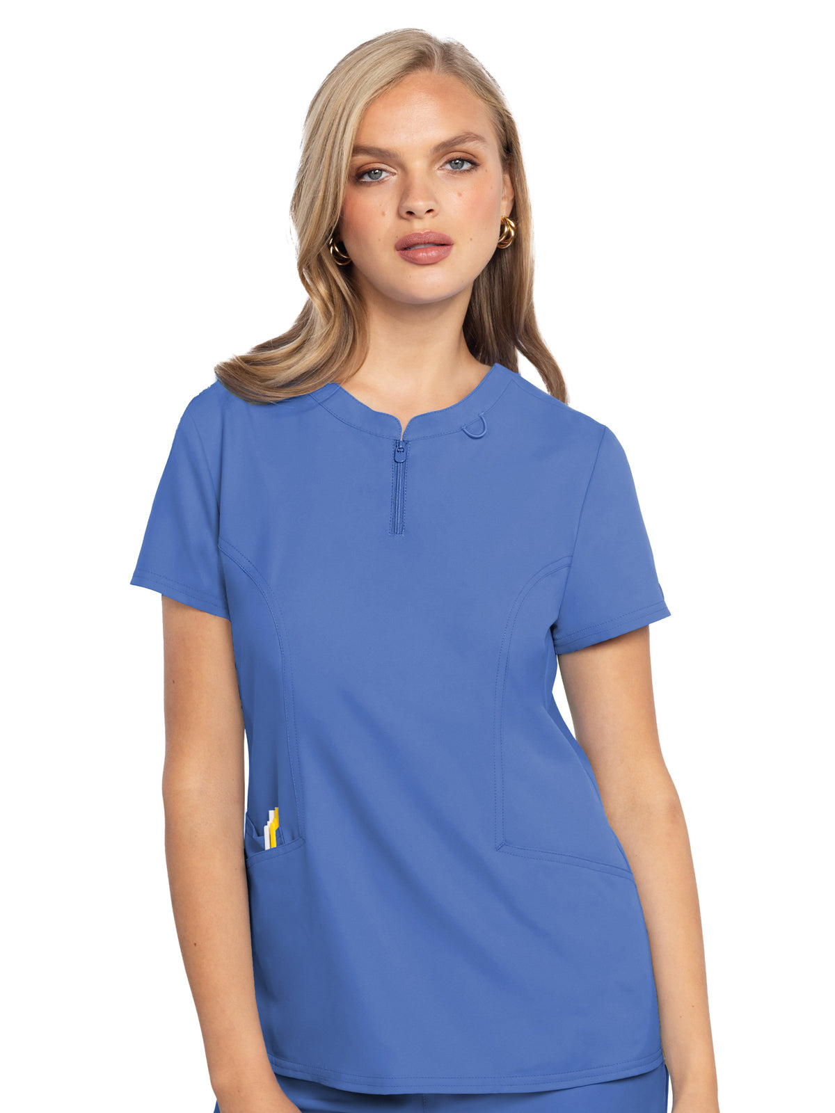 Women's 3-Pocket Zip Front Top - 609 - Ciel