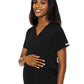 Women's 2-Pocket V-Neck Maternity Top - 628 - Black