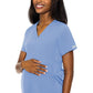 Women's 2-Pocket V-Neck Maternity Top - 628 - Ciel