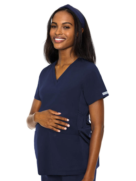 Women's 2-Pocket V-Neck Maternity Top - 628 - Navy