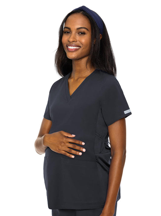 Women's 2-Pocket V-Neck Maternity Top - 628 - Pewter