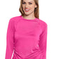 Women's Pocketless Long Sleeve Underscrub Shirt - 700 - Amp Pink