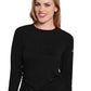 Women's Pocketless Long Sleeve Underscrub Shirt - 700 - Black