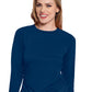 Women's Pocketless Long Sleeve Underscrub Shirt - 700 - Navy