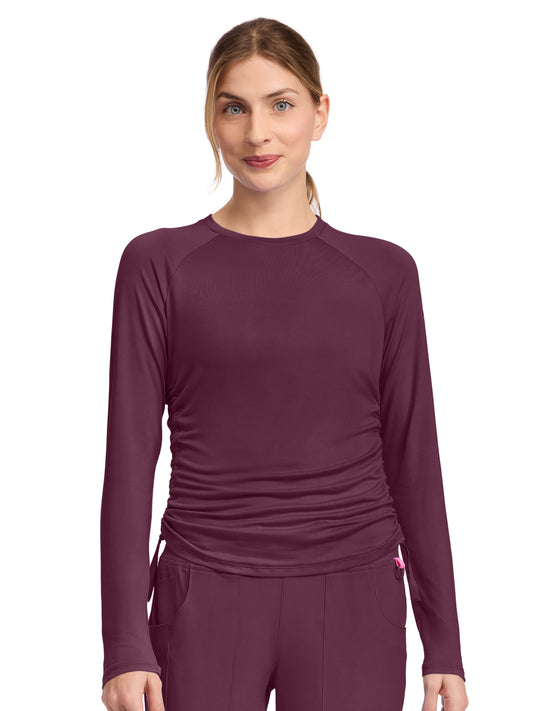 Women's Pocketless Long Sleeve Underscrub Shirt - 700 - Wine