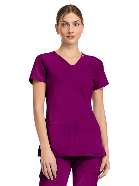 Women's 3-Pocket V-Neck Top - 702 - Plum Royale