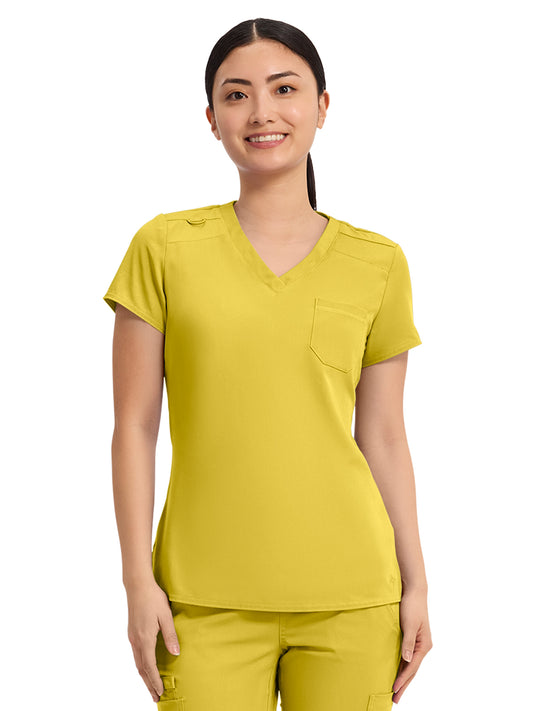 Women's 1-Pocket V-Neck Top - 7448 - Midsummer Gold
