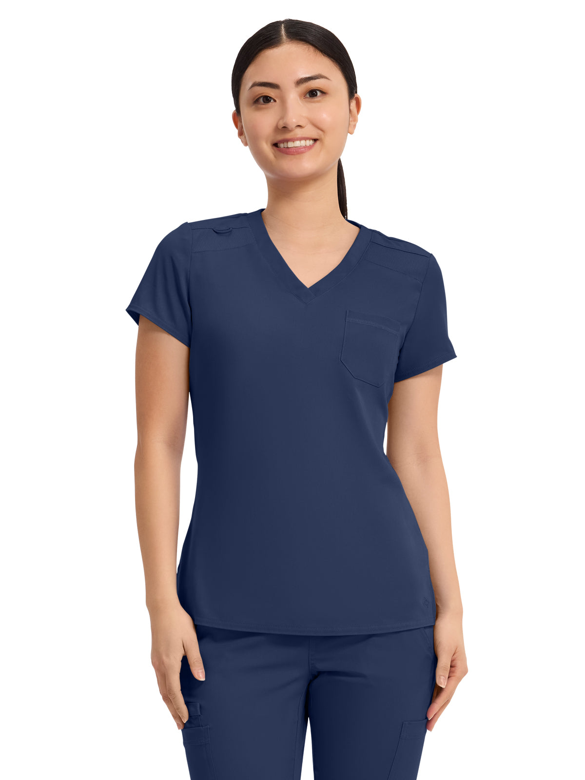 Women's 1-Pocket V-Neck Top - 7448 - Navy