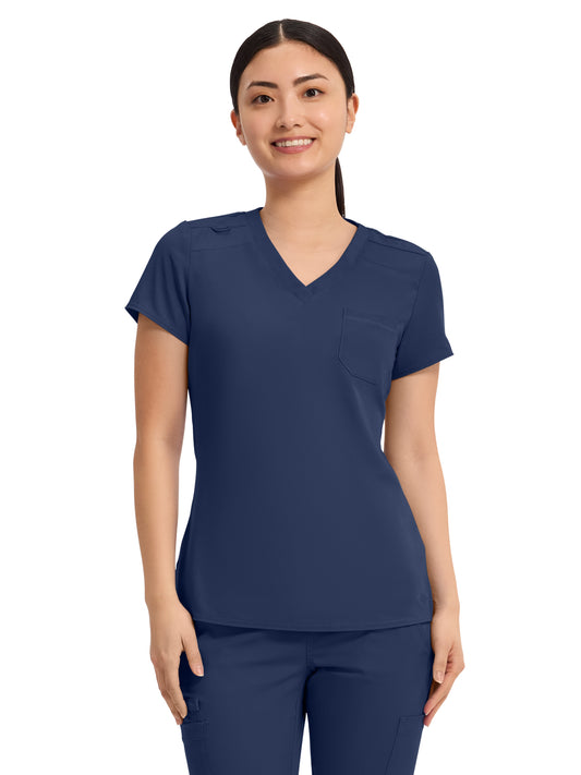 Women's 1-Pocket V-Neck Top - 7448 - Navy