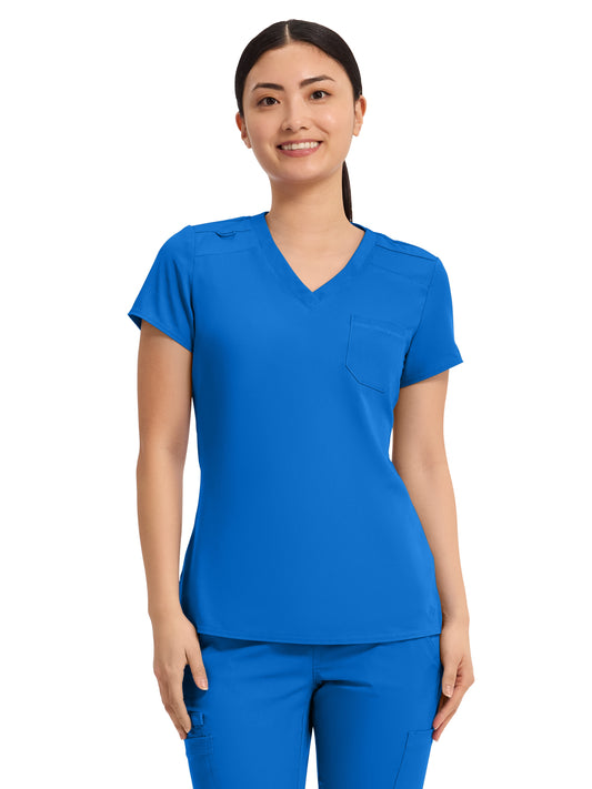 Women's 1-Pocket V-Neck Top - 7448 - Royal