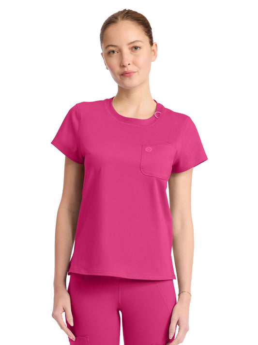 Women's 2-Pocket Crew Neck Tee - 751 - Pink Power