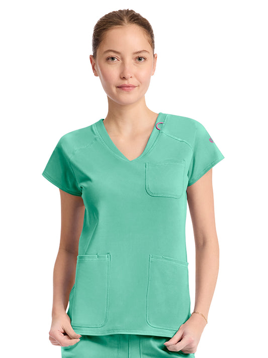 Women's 3-Pocket V-Neck Top - 752 - Mint Condition