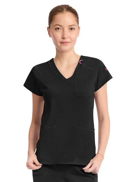 Women's 3-Pocket V-Neck Top - 752 - Plum Royale
