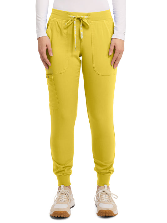 Women's 5-Pocket Rib-Knit Waistband Pant - 7710 - Midsummer Gold