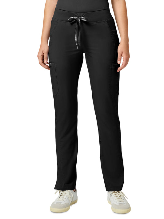 Women's 6-Pocket Jersey-Knit Waistband Pant - 7725 - Black