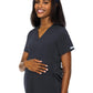 Women's 2-Pocket Maternity V-Neck Top - 8459 - Pewter