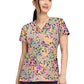 Women's 2-Pocket V-Neck Print Top - 8564 - Tutti Fruitti Tiger