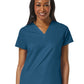 Women's Four-Pocket V-Neck Top - 1708 - Caribbean Blue