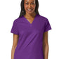 Women's Four-Pocket V-Neck Top - 1708 - Eggplant