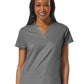 Women's Four-Pocket V-Neck Top - 1708 - Pewter