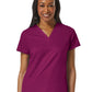 Women's Four-Pocket V-Neck Top - 1708 - Wine