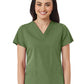 Women's V-Neck Two Pocket Top - 1716 - Olive