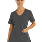 Women's Two-Pocket Knit V-neck Top - 3902 - Heather Grey