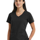 Women's Two-Pocket Curved V-Neck Top - 3903 - Black