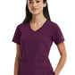 Women's Two-Pocket Curved V-Neck Top - 3903 - Wine