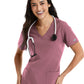 Women's Three-Pocket Double V-Neck Top - 5001 - Rose