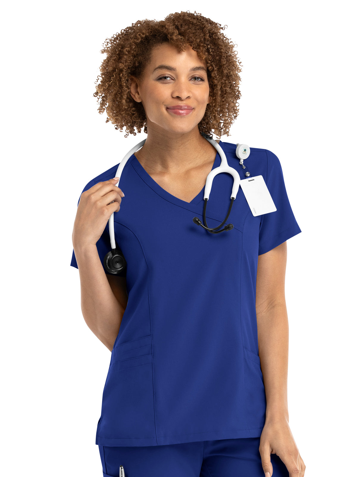 Women's Three-Pocket Mock Wrap Top - 5002 - Galaxy Blue