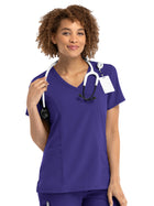 Women's Three-Pocket Mock Wrap Top - 5002 - Grape