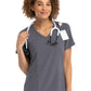 Women's Three-Pocket Mock Wrap Top - 5002 - Pewter