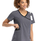 Women's Three-Pocket Mock Wrap Scrub Top - 5004 - Pewter