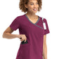 Women's Three-Pocket Mock Wrap Scrub Top - 5004 - Wine