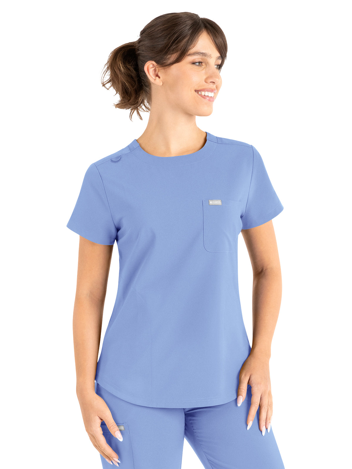 Women's 3-Pocket Round Neck Top - 5005 - Ceil Blue