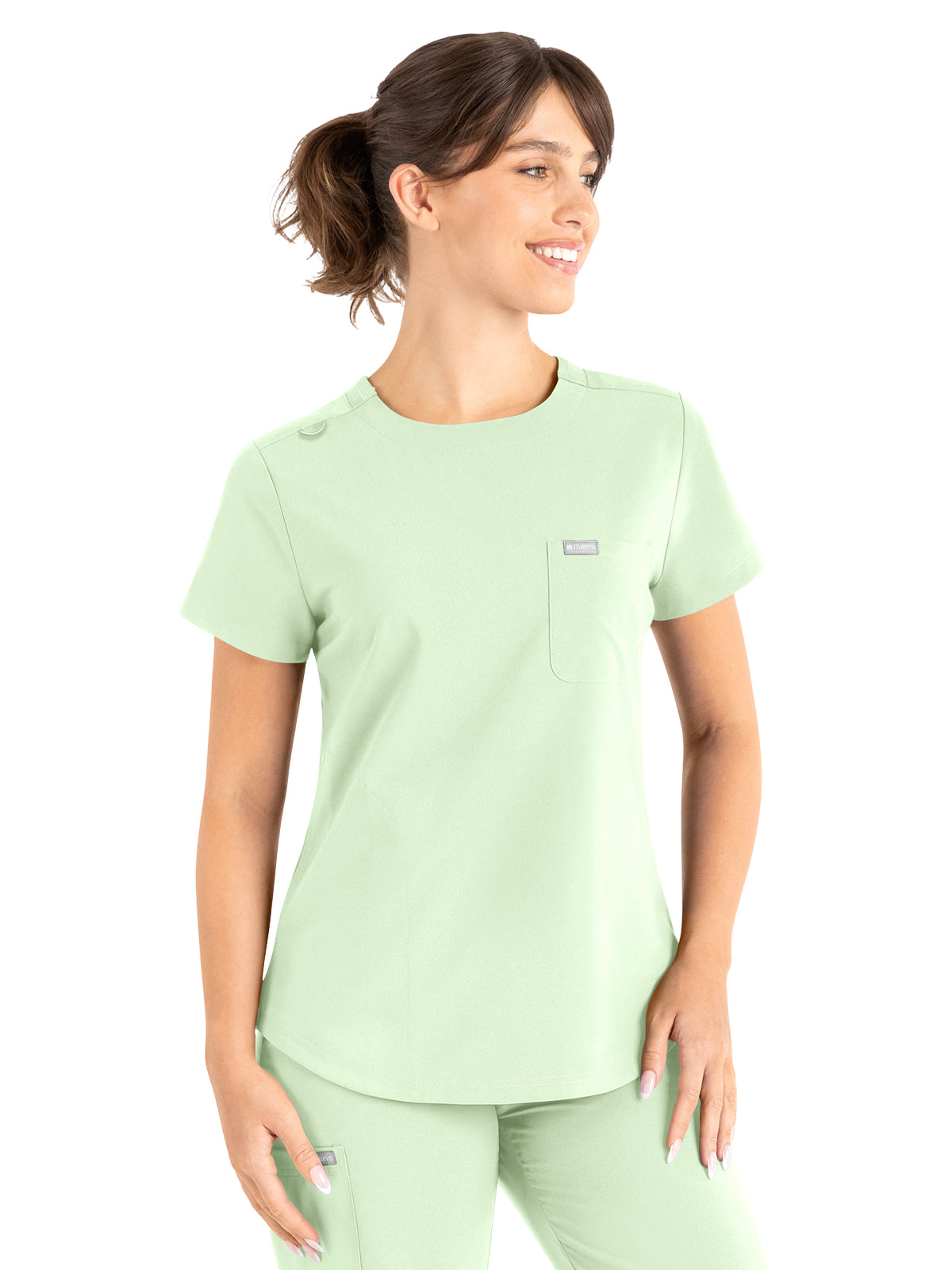Women's 3-Pocket Round Neck Top - 5005 - Honeydew