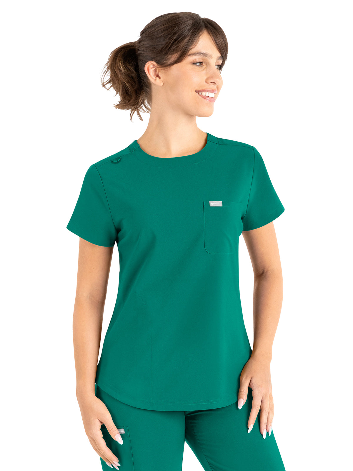 Women's 3-Pocket Round Neck Top - 5005 - Hunter