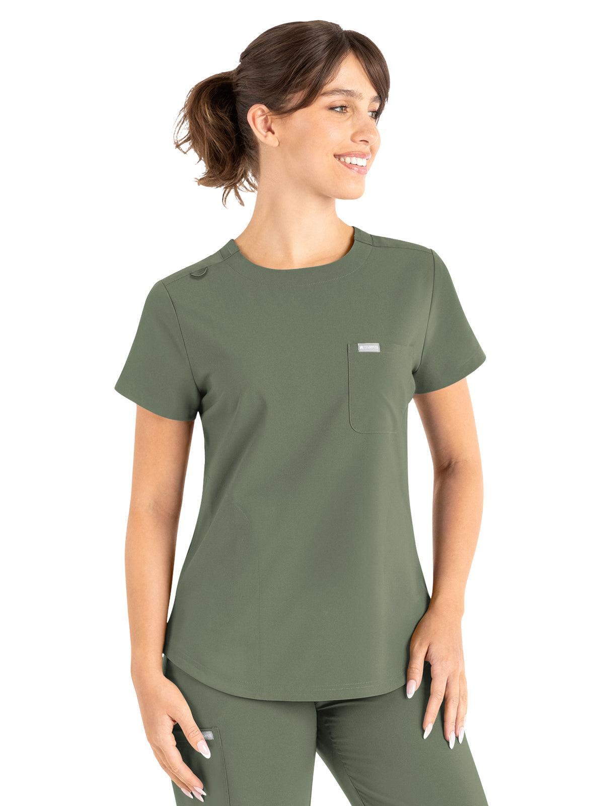 Women's 3-Pocket Round Neck Top - 5005 - Olive
