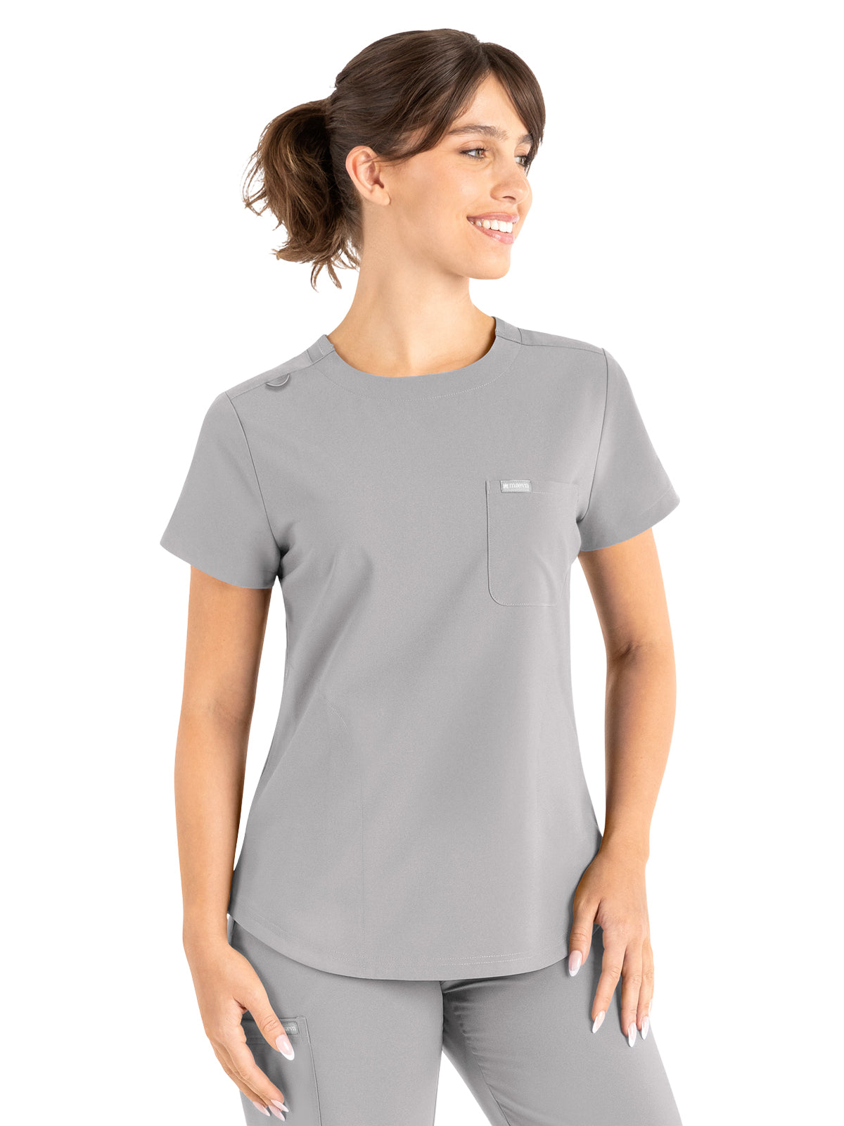 Women's 3-Pocket Round Neck Top - 5005 - Quiet Grey