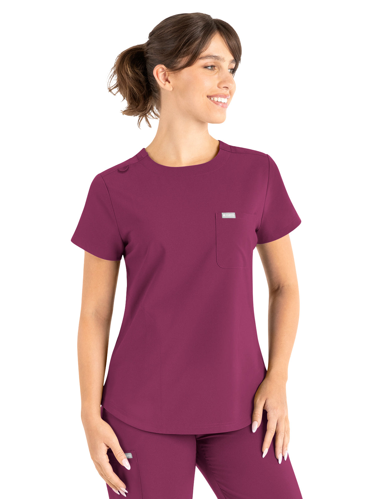 Women's 3-Pocket Round Neck Top - 5005 - Wine
