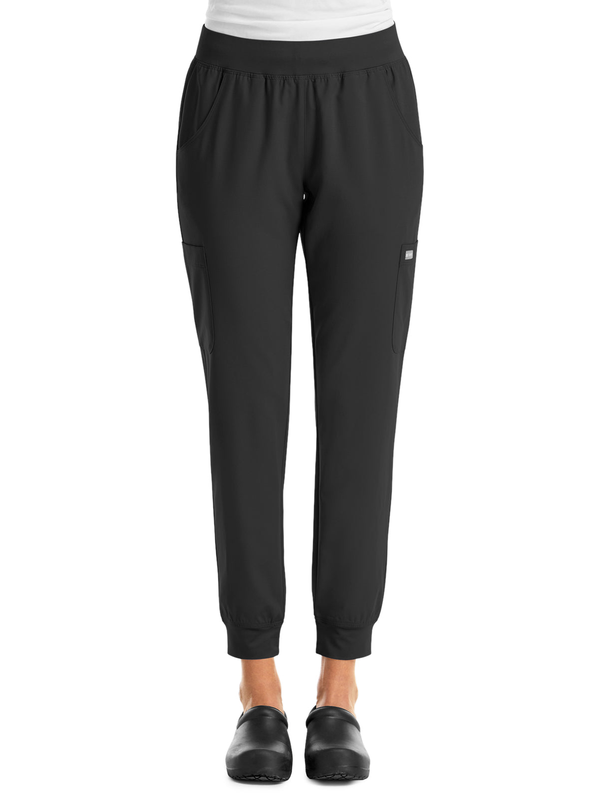 Women's Six-Pocket Micro Knit Fabric Jogger Pant - 5092 - Black