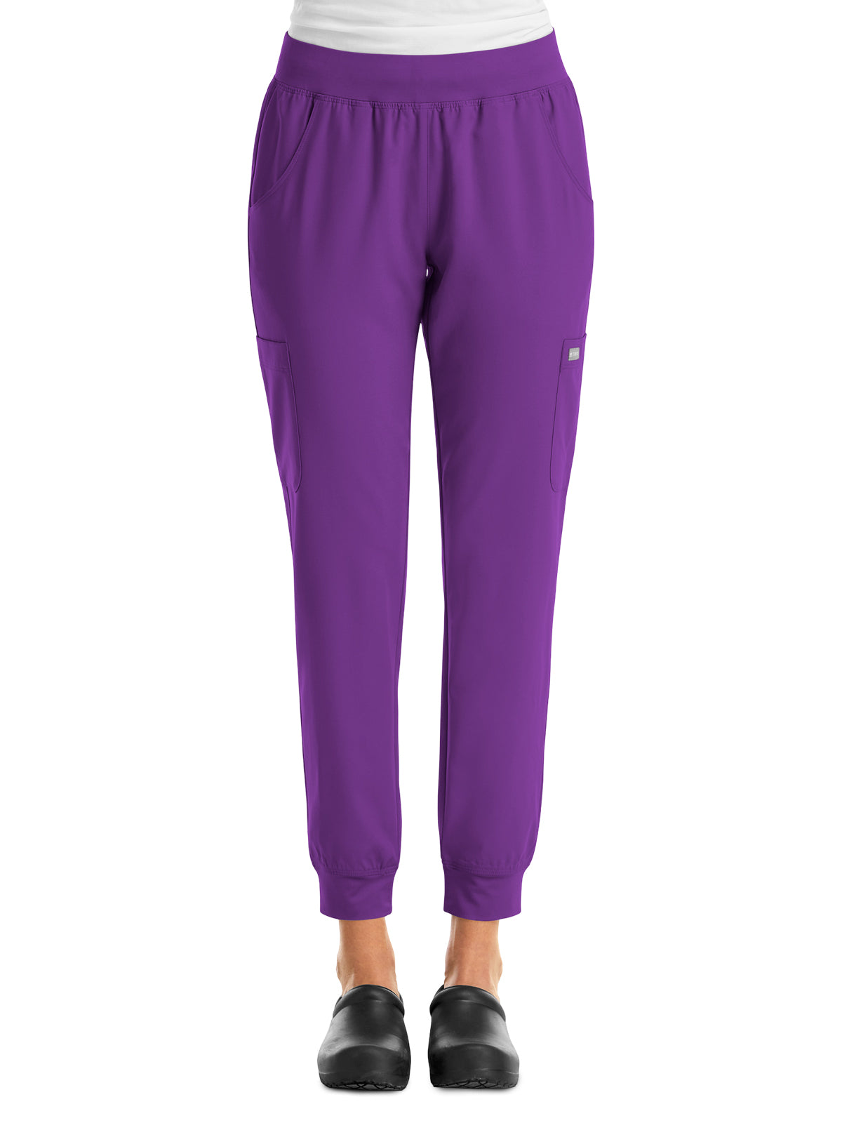 Women's Six-Pocket Micro Knit Fabric Jogger Pant - 5092 - Eggplant